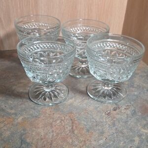Anchor Hocking Wexford sherbet/dessert pedestal glass set of 4